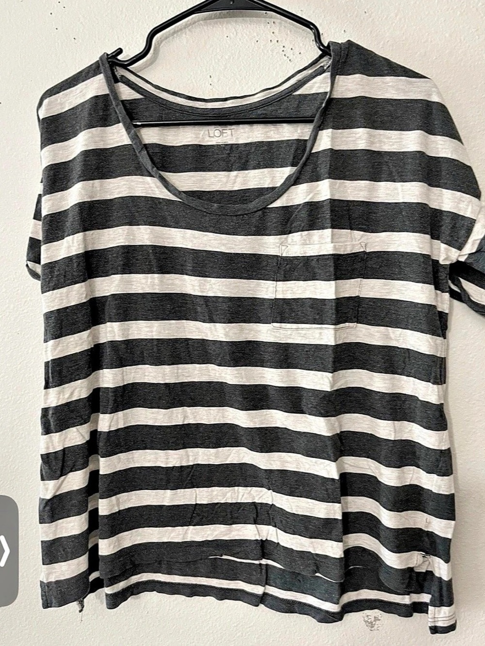 LOFT Striped Short Sleeve Tee in Black & White Size XS